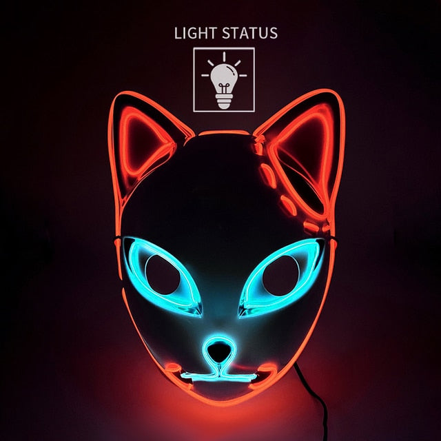 Halloween LED Cat Mask Purge