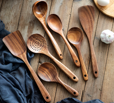 Handmade teak utensils Cooking wooden