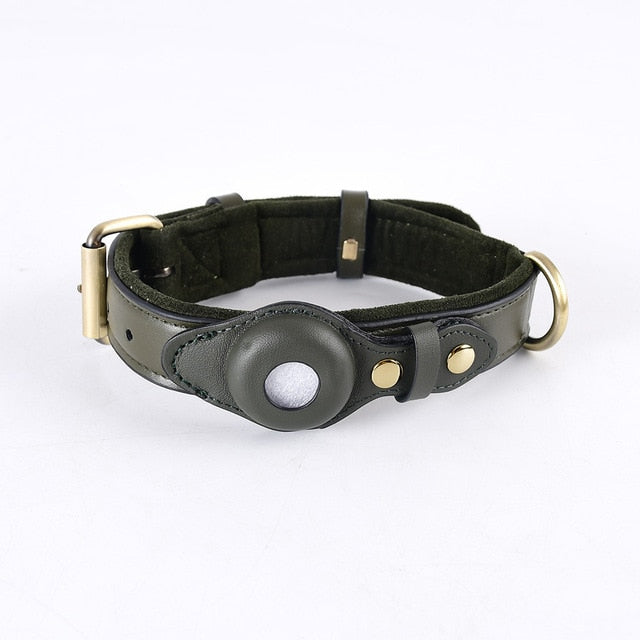 Leather Anti-Lost Dog Collar