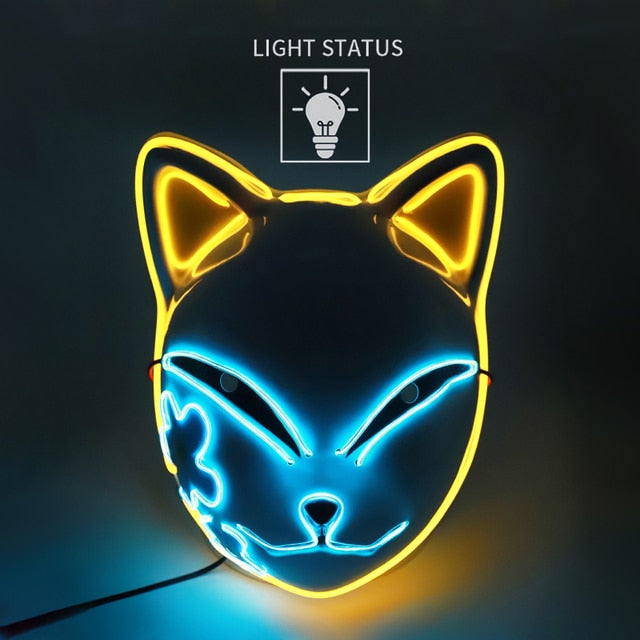 Halloween LED Cat Mask Purge