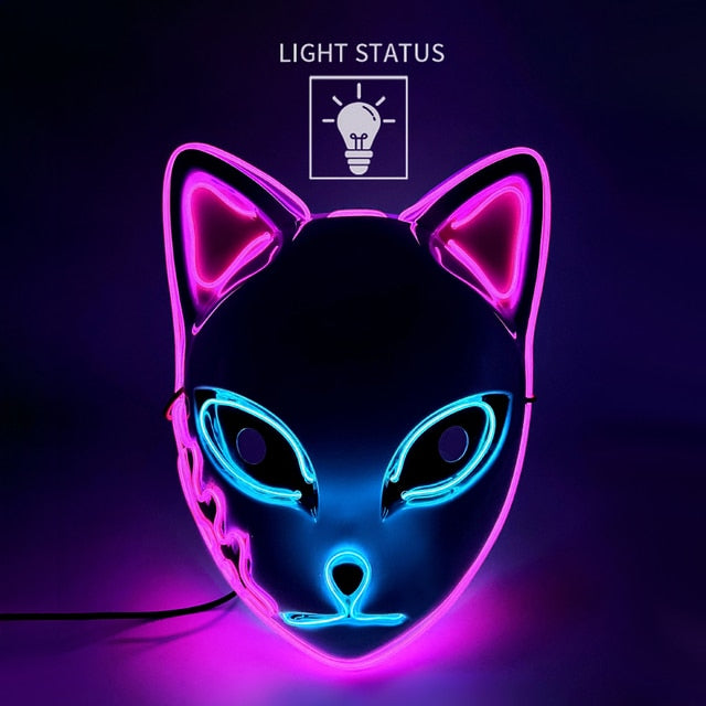 Halloween LED Cat Mask Purge