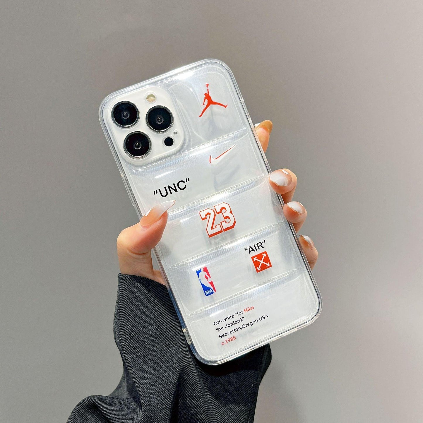 Transparent iPhone Case - NorthFace Jumpman 23 Air Jordan Off-white NBA