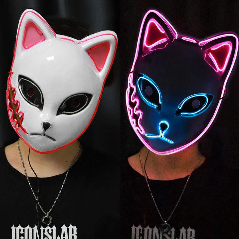 Halloween LED Cat Mask Purge