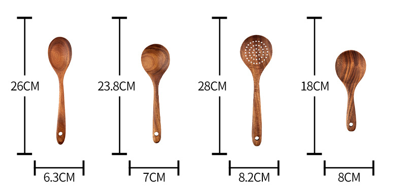 Handmade teak utensils Cooking wooden