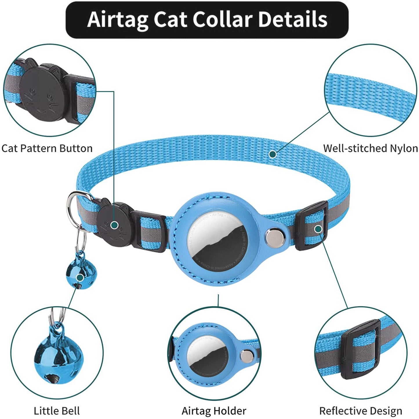 Cat airtag Adjustable Collar Protective Cover