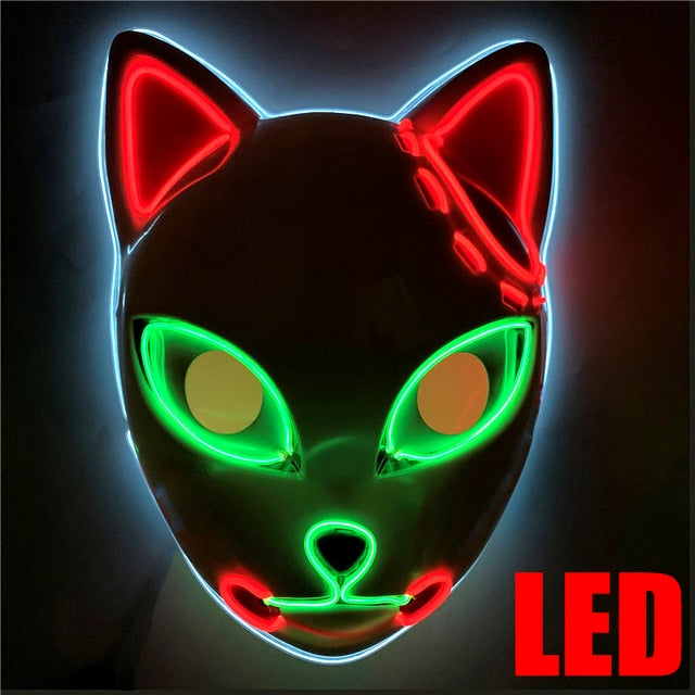 Halloween LED Cat Mask Purge