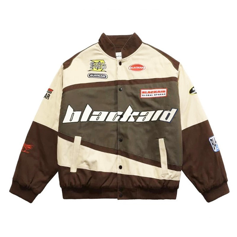 Streetwear Letter Print Motorcycle Jacket