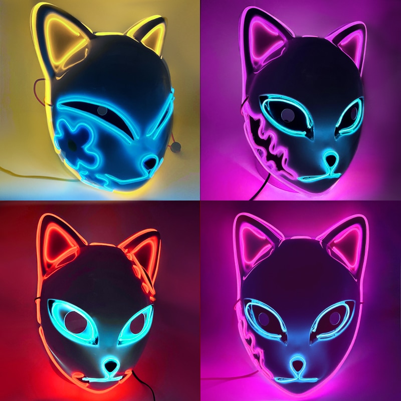 Halloween LED Cat Mask Purge