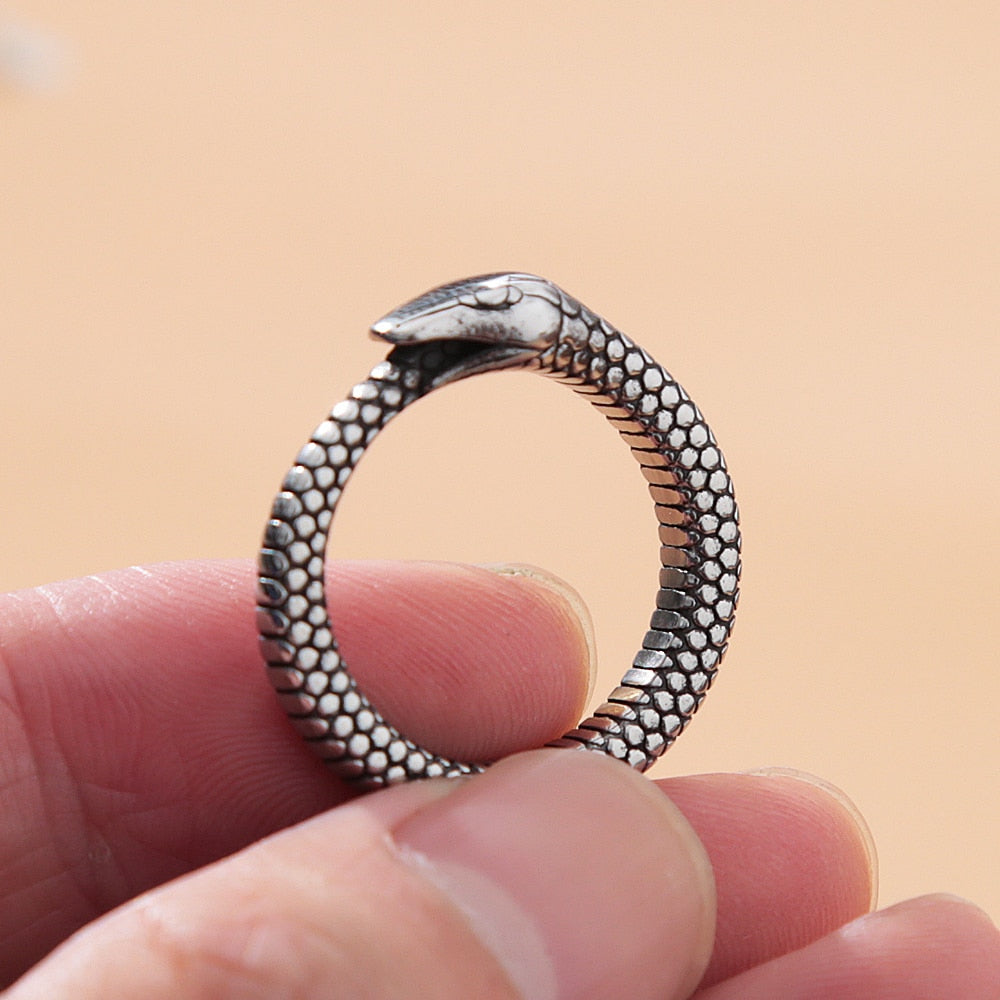 Retro Norse Mythology Men Ouroboros Ring